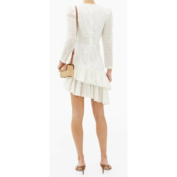 NWT Rhode White Lola Eyelet Ruffled Mini Dress size L - Picture 3 of 16